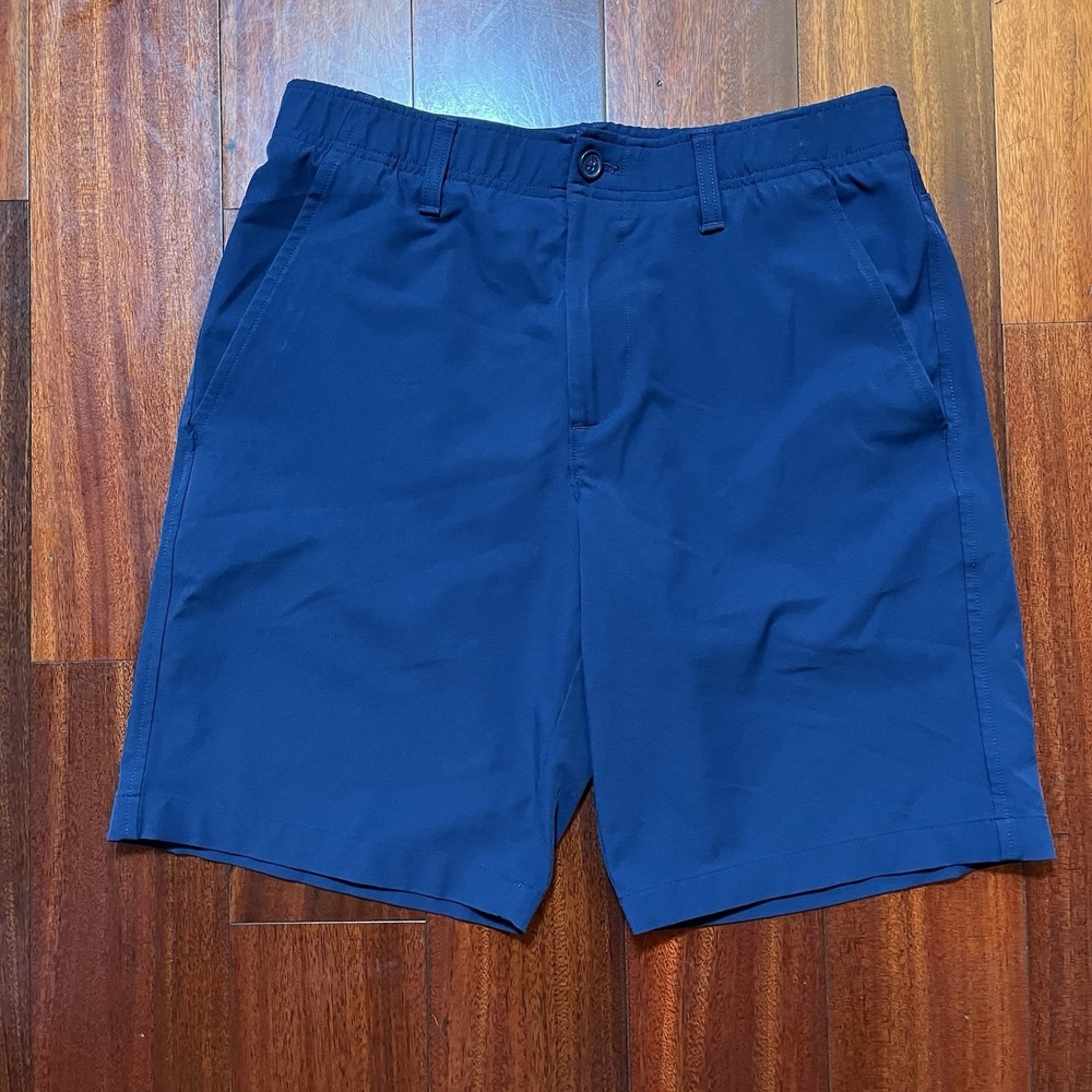 Under Armour Shorts Mens 32 9" Inseam Navy Blue Performance Golf Casual Stretch